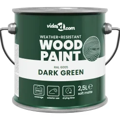 Verbruiksmaterialen Voor De Bouw*vidaXL Houtverf 2,5 L Wandprint Groen