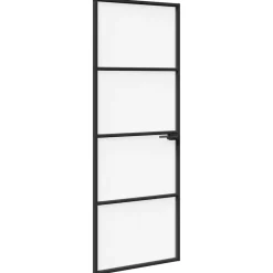 Huisdeur 76 x 201,5 x 3,5 cm Aluminium en Gehard Glas>vidaXL Online