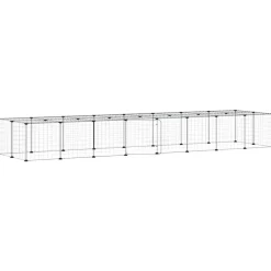 Huisdierbenodigdheden*vidaXL Huisdierenkooi met deur 36 panelen 35x35 cm staal zwart