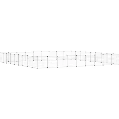 Huisdierenkooi met deur 36 panelen 35x35 cm staal zwart><noscript><img width=