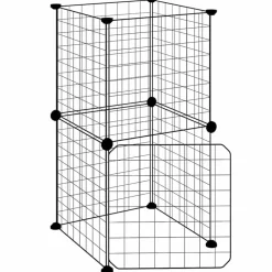 Huisdierenkooi met deur 8 panelen 35x35 cm staal zwart>vidaXL Sale