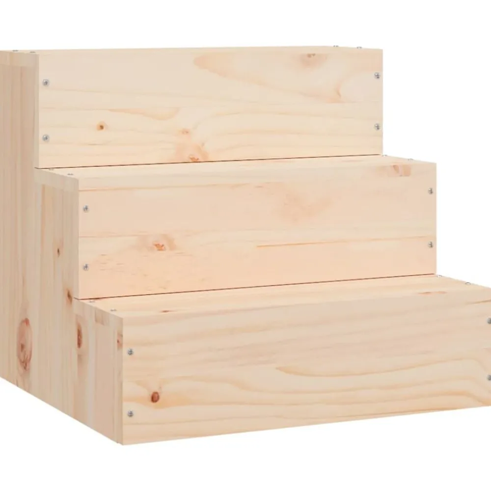 Huisdierbenodigdheden*vidaXL Huisdierentrap 40x37,5x35 cm massief grenenhout Naturel