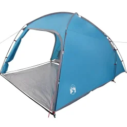 Buitensport*vidaXL Huisje Tent met dak met opslag 370 x 230 x 185 cm taft Blauw