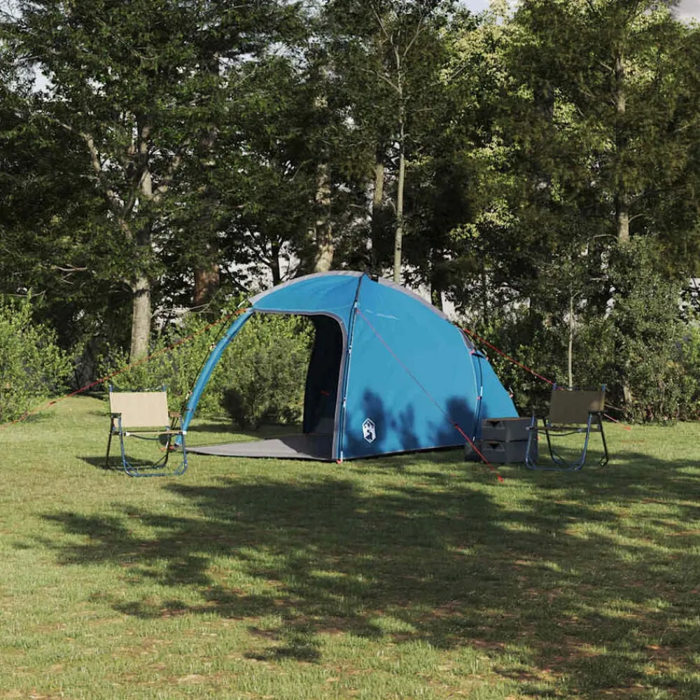 Buitensport*vidaXL Huisje Tent met dak met opslag 370 x 230 x 185 cm taft Blauw