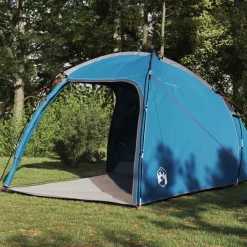 Buitensport*vidaXL Huisje Tent met dak met opslag 370 x 230 x 185 cm taft Blauw