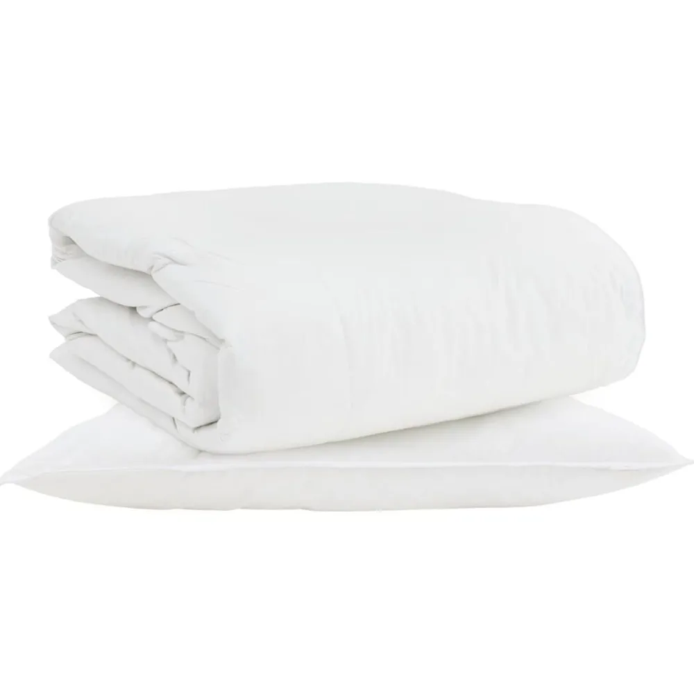 Linnengoed*vidaXL 2-in-1 Dekbed met kussen 2 pcs Wit Donsveertjes