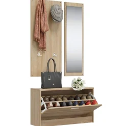 Huishoudelijke Benodigdheden*vidaXL 3-in-1 schoenenkastset bewerkt hout Sonoma eiken