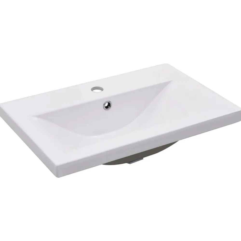 Inbouwwastafel 61x39,5x18,5 cm keramiek wit>vidaXL Clearance