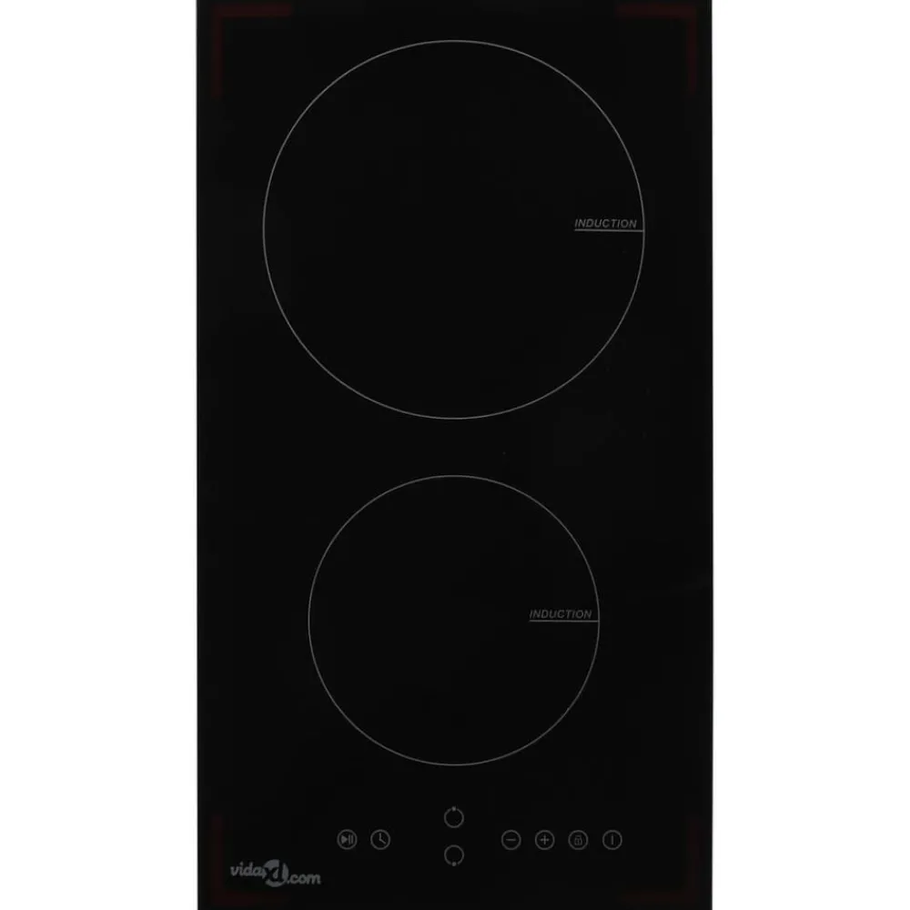 Inductiekookplaat met 2 kookzones aanraakbediening 3500 W glas>vidaXL