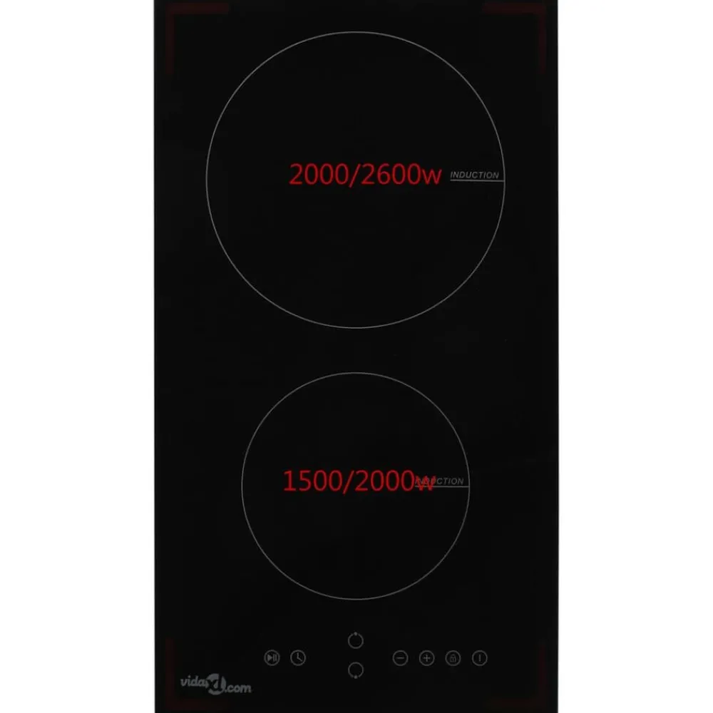 Inductiekookplaat met 2 kookzones aanraakbediening 3500 W glas>vidaXL