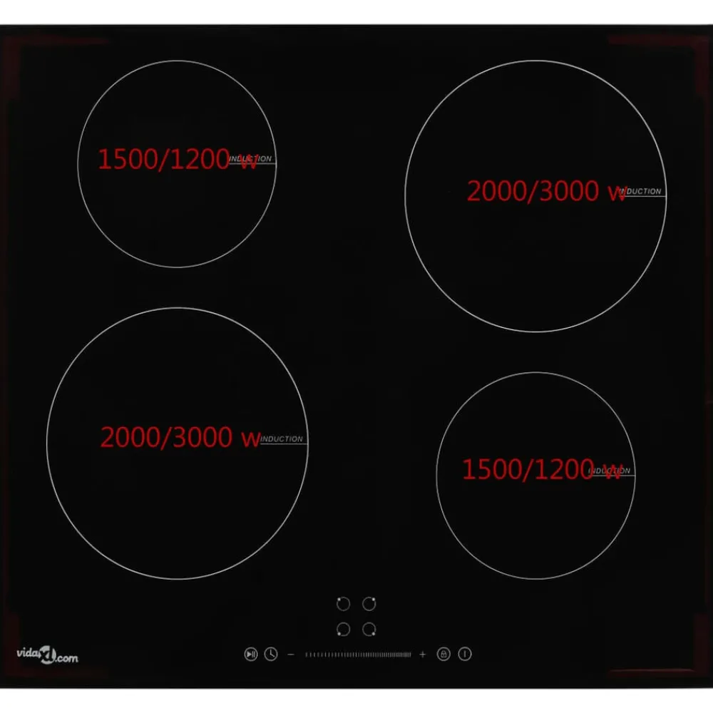 Inductiekookplaat met 4 kookzones aanraakbediening 7000 W glas>vidaXL Sale