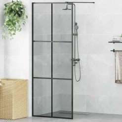Sanitair & Loodgietersbenodigdheden*vidaXL Inloop Douche Wand 80 x 195 cm gehard glas Zwart