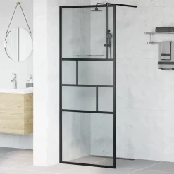 Inloop Douche Wand 80 x 195 x 0.5 cm Glas en Aluminium>vidaXL New