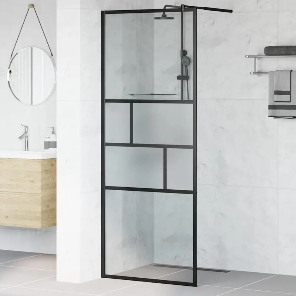 Inloop Douche Wand 80 x 195 x 0.5 cm Glas en Aluminium>vidaXL New