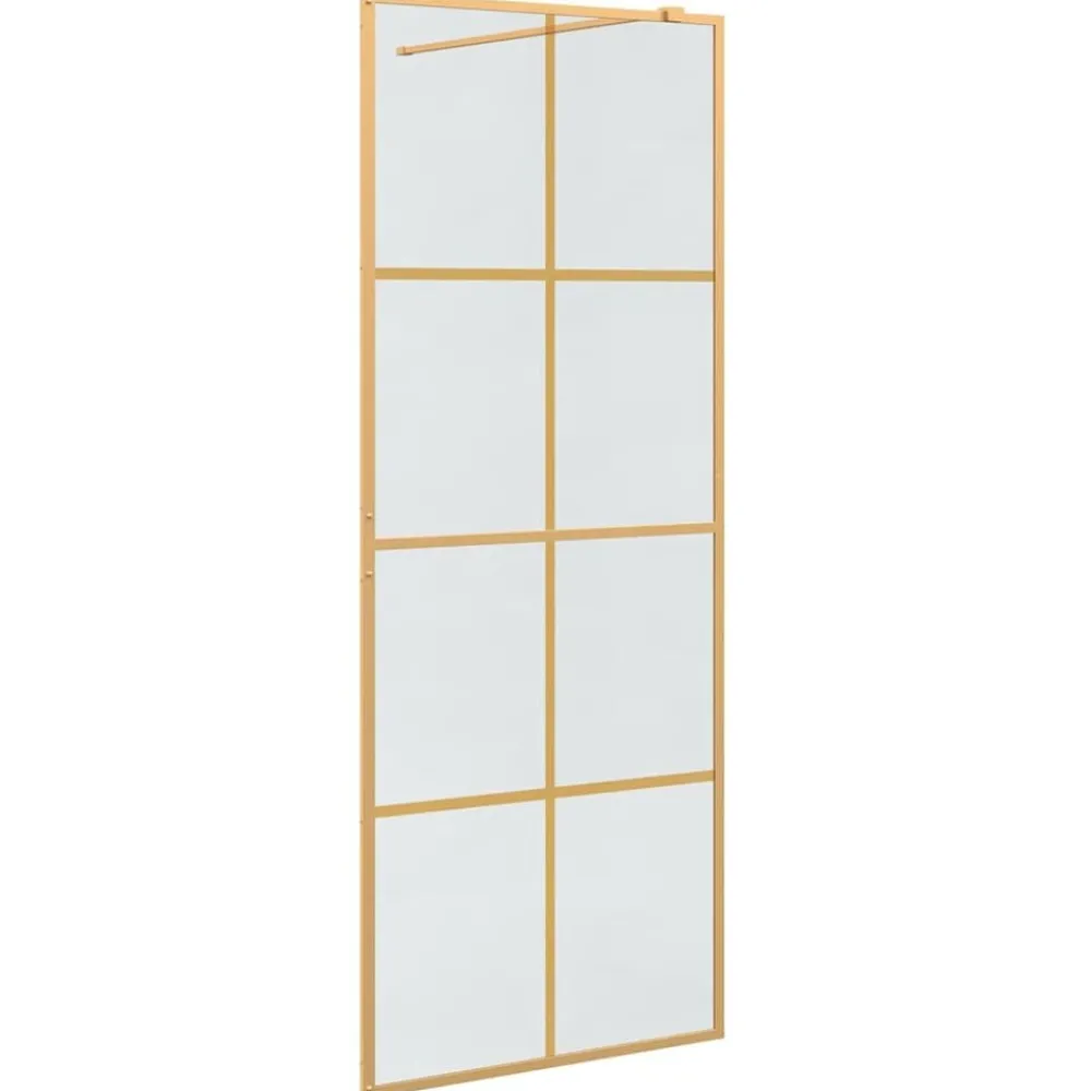 Sanitair & Loodgietersbenodigdheden*vidaXL Inloop Douche Wand 80 x 195 cm gehard glas Goud