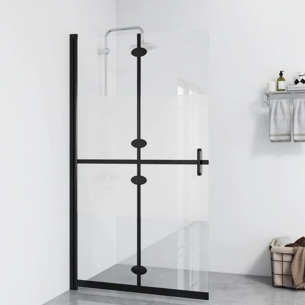 Inloopdouchewand inklapbaar 70x190 cm ESG-glas halfmat>vidaXL Best
