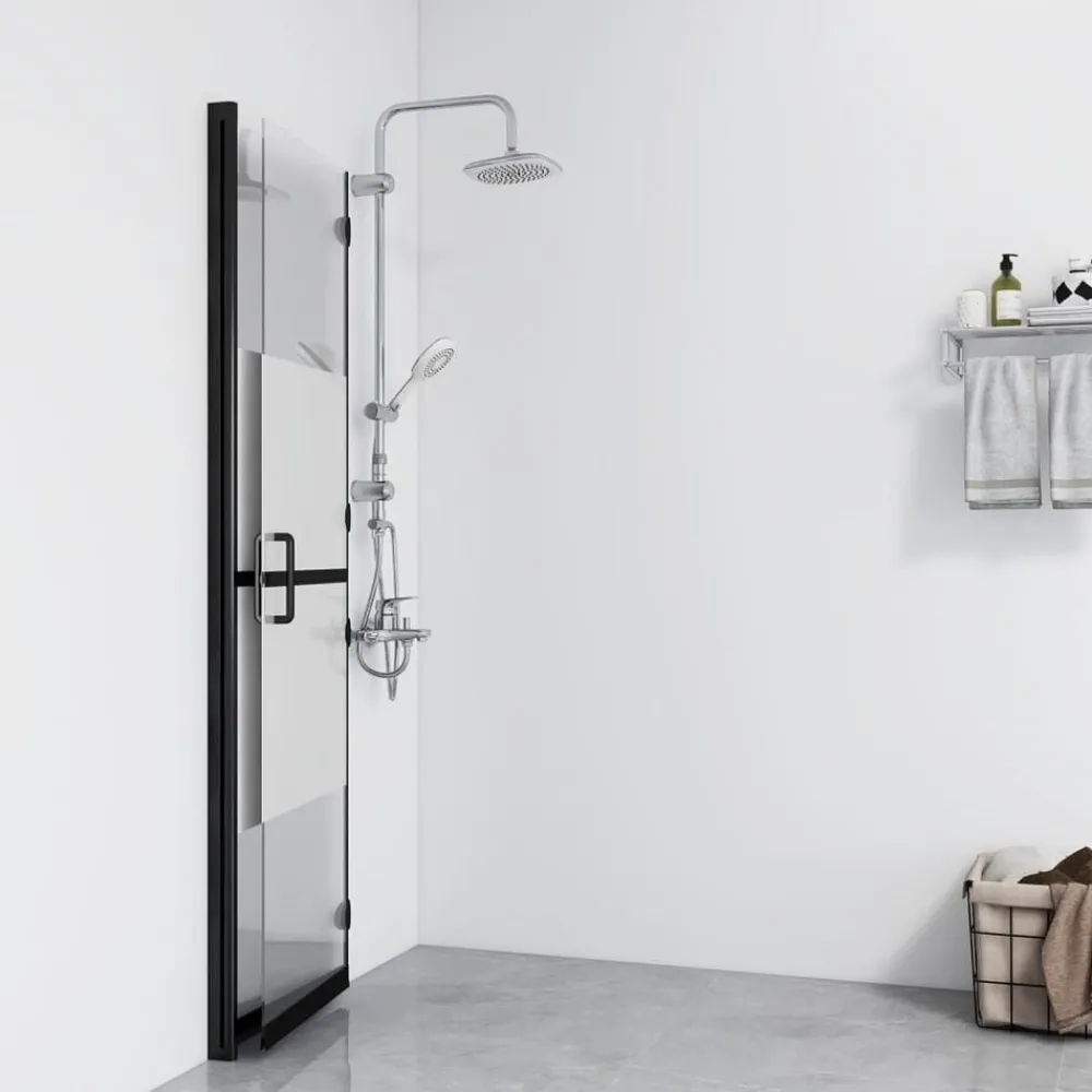 Inloopdouchewand inklapbaar 70x190 cm ESG-glas halfmat>vidaXL Best