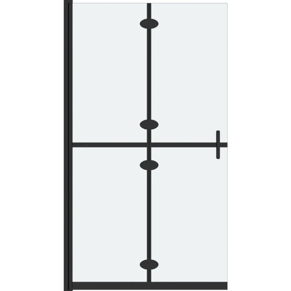 Sanitair & Loodgietersbenodigdheden*vidaXL Inloopdouchewand inklapbaar 70x190 cm ESG-glas mat zwarte lijst/ matglas