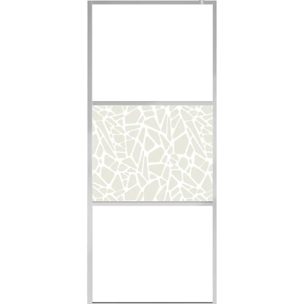 Sanitair & Loodgietersbenodigdheden*vidaXL Inloopdouchewand met stenenmotief 80x195 cm ESG-glas Zilver