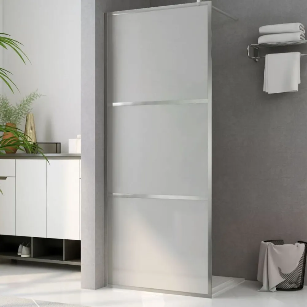 Sanitair & Loodgietersbenodigdheden*vidaXL Inloopdouchewand mat 80x195 cm ESG-glas Zilver