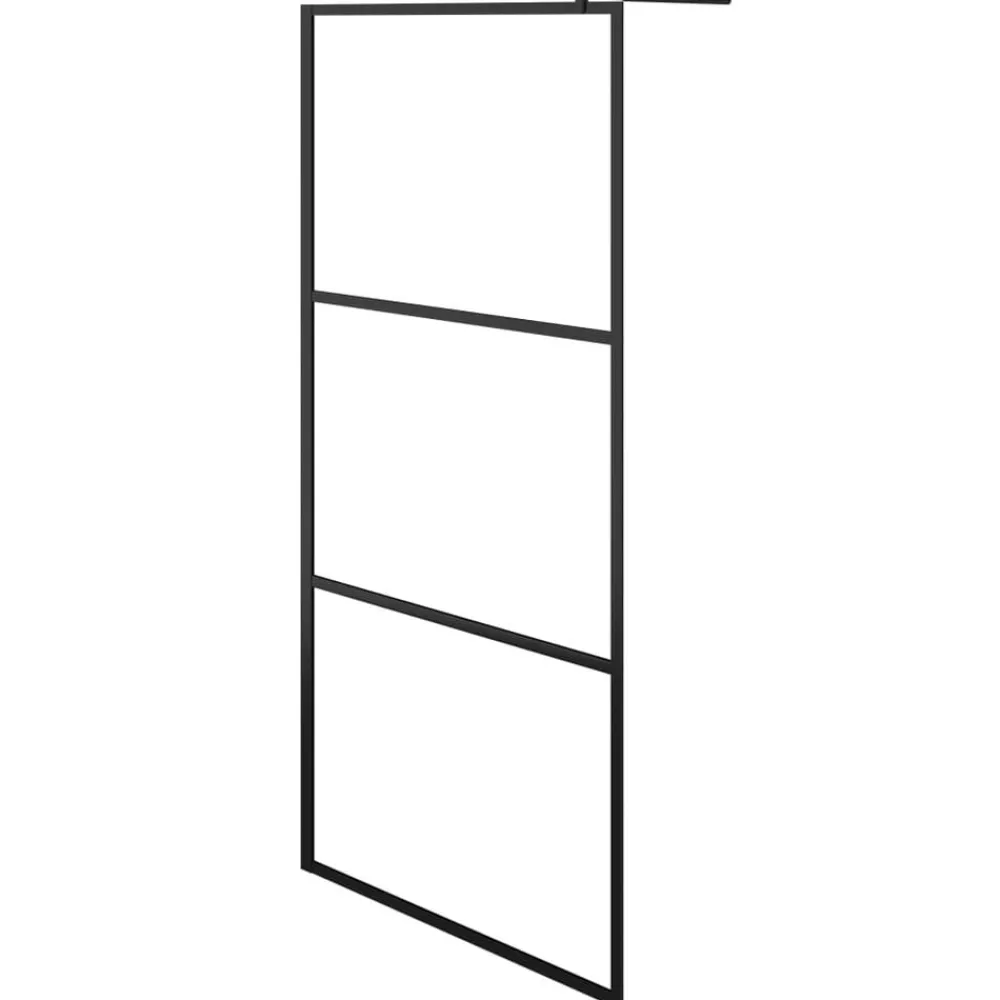 Sanitair & Loodgietersbenodigdheden*vidaXL Inloopdouchewand transparant 80x195 cm ESG-glas Zwart