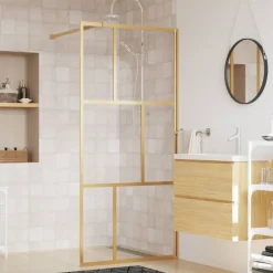 Inloopdouchewand transparant 80x195 cm ESG-glas kleurig>vidaXL Hot