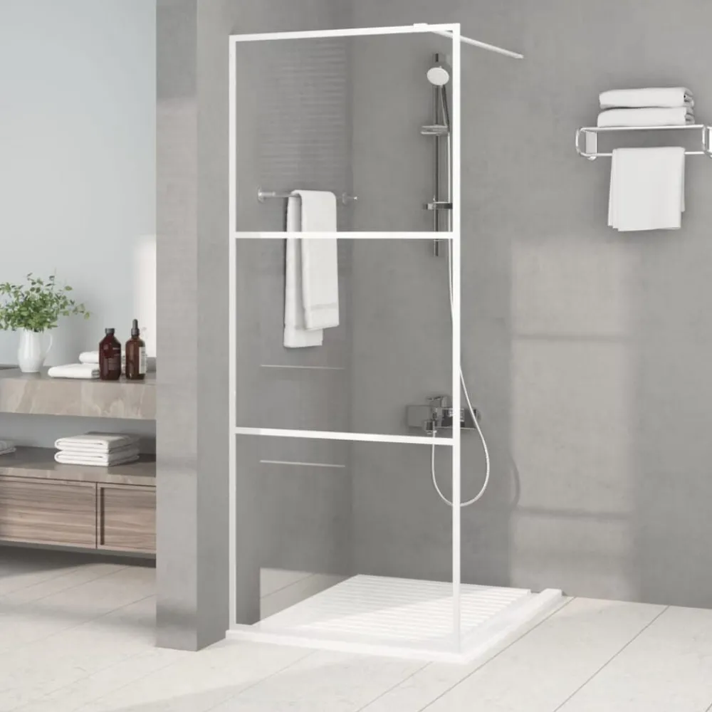 Sanitair & Loodgietersbenodigdheden*vidaXL Inloopdouchewand 80x195 cm transparant ESG-glas Wit