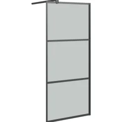 Sanitair & Loodgietersbenodigdheden*vidaXL Inloopdouchewand 80x195 cm donker ESG-glas Zwart