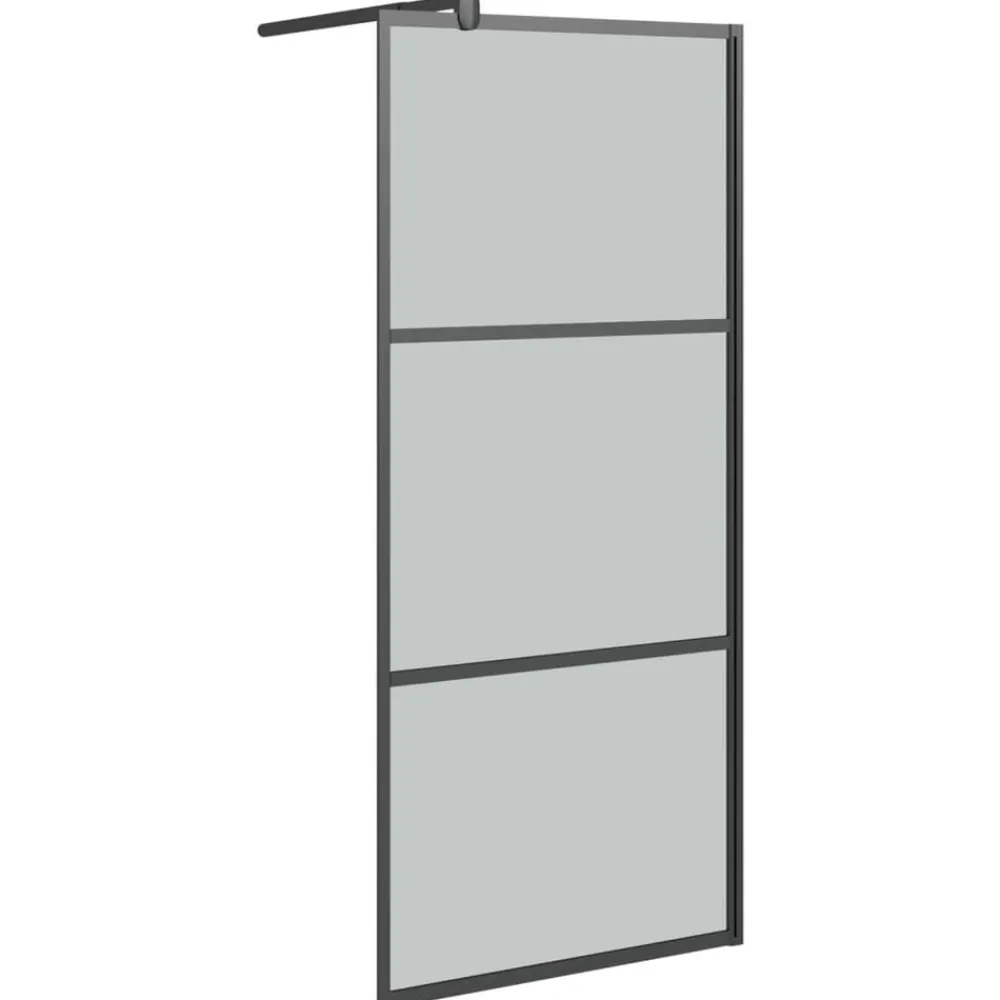 Sanitair & Loodgietersbenodigdheden*vidaXL Inloopdouchewand 80x195 cm donker ESG-glas Zwart