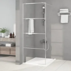 Sanitair & Loodgietersbenodigdheden*vidaXL Inloopdouchewand 80x195 cm transparant ESG-glas kleurig Zilver