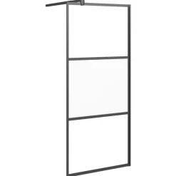 Sanitair & Loodgietersbenodigdheden*vidaXL Inloopdouchewand 80x195 cm halfmat ESG-glas Zwart