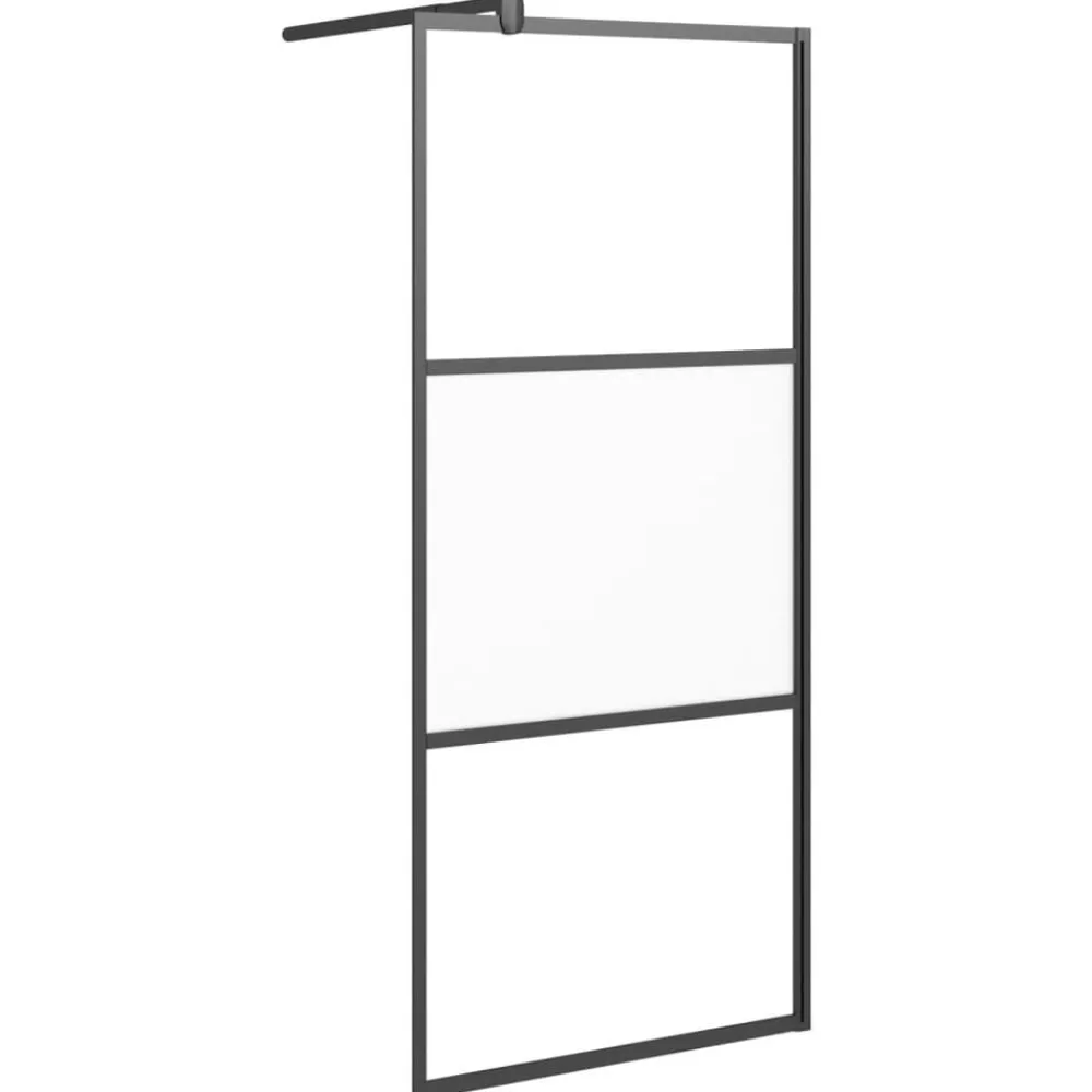 Sanitair & Loodgietersbenodigdheden*vidaXL Inloopdouchewand 80x195 cm halfmat ESG-glas Zwart