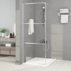 Sanitair & Loodgietersbenodigdheden*vidaXL Inloopdouchewand 80x195 cm transparant ESG-glas kleurig Zilver