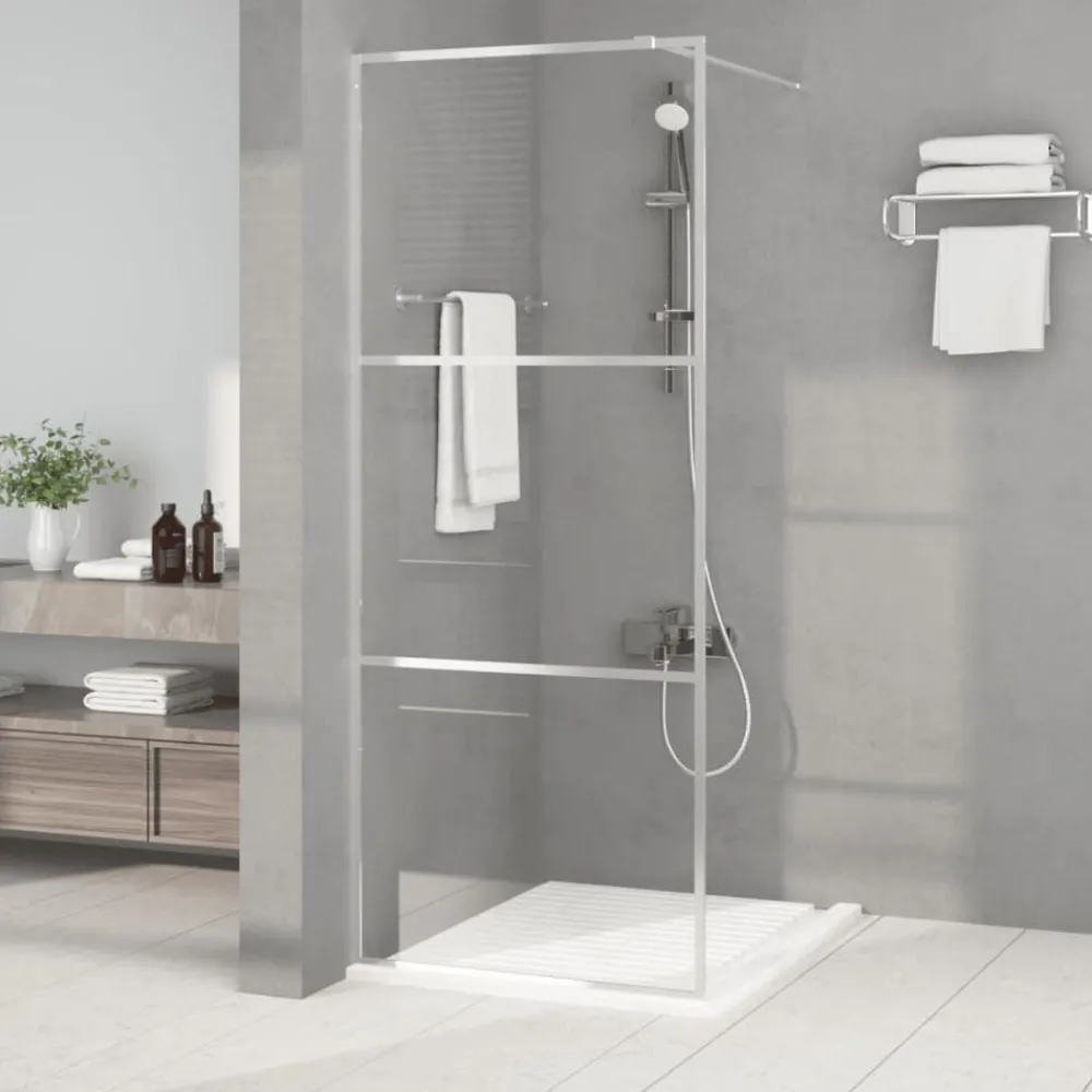 Sanitair & Loodgietersbenodigdheden*vidaXL Inloopdouchewand 80x195 cm transparant ESG-glas kleurig Zilver
