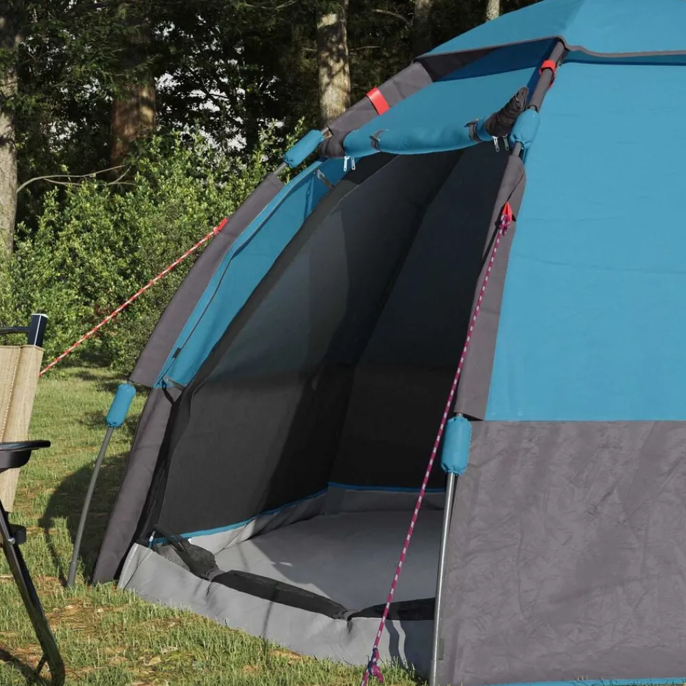 Buitensport*vidaXL Instant tent met regenhoes voor 4 personen met snelle release Blauw