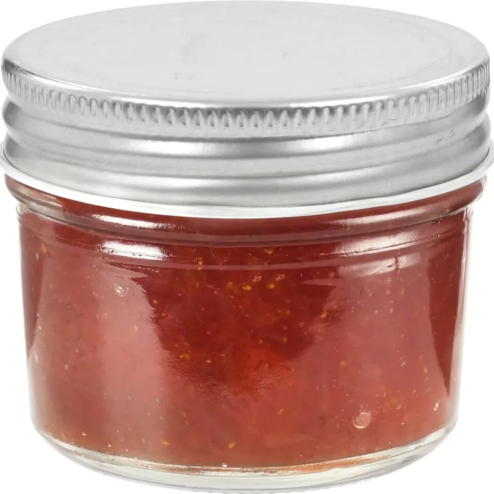 Keuken & Eetkamer*vidaXL Jampotten met kleurige deksels 24 st 110 ml glas Zilver
