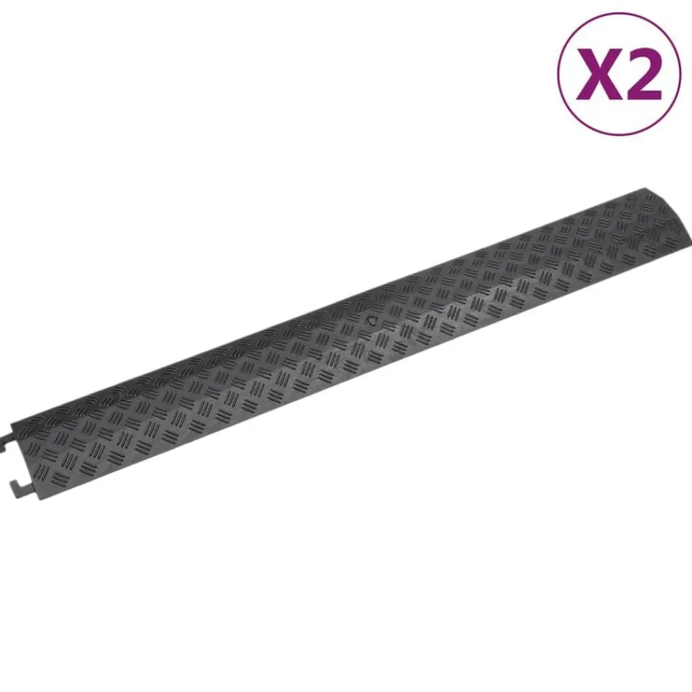 Uithangborden*vidaXL Kabelbeschermers drempel 2 st 98,5 cm Zwart