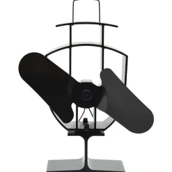 Houtkachel- & Haardaccessoires*vidaXL Kachelventilator met 2 vinnen zwart