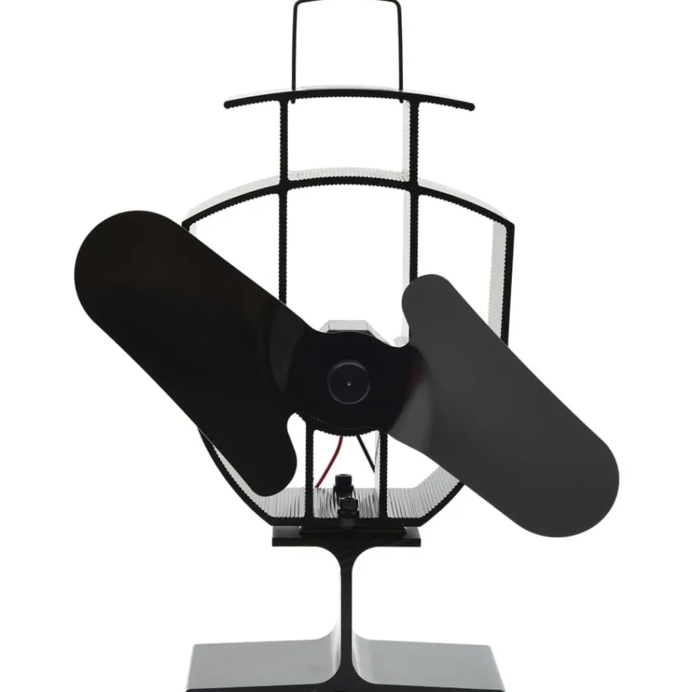 Houtkachel- & Haardaccessoires*vidaXL Kachelventilator met 2 vinnen zwart