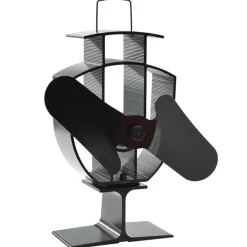 Houtkachel- & Haardaccessoires*vidaXL Kachelventilator met 2 vinnen zwart