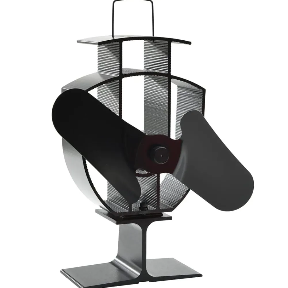 Houtkachel- & Haardaccessoires*vidaXL Kachelventilator met 2 vinnen zwart