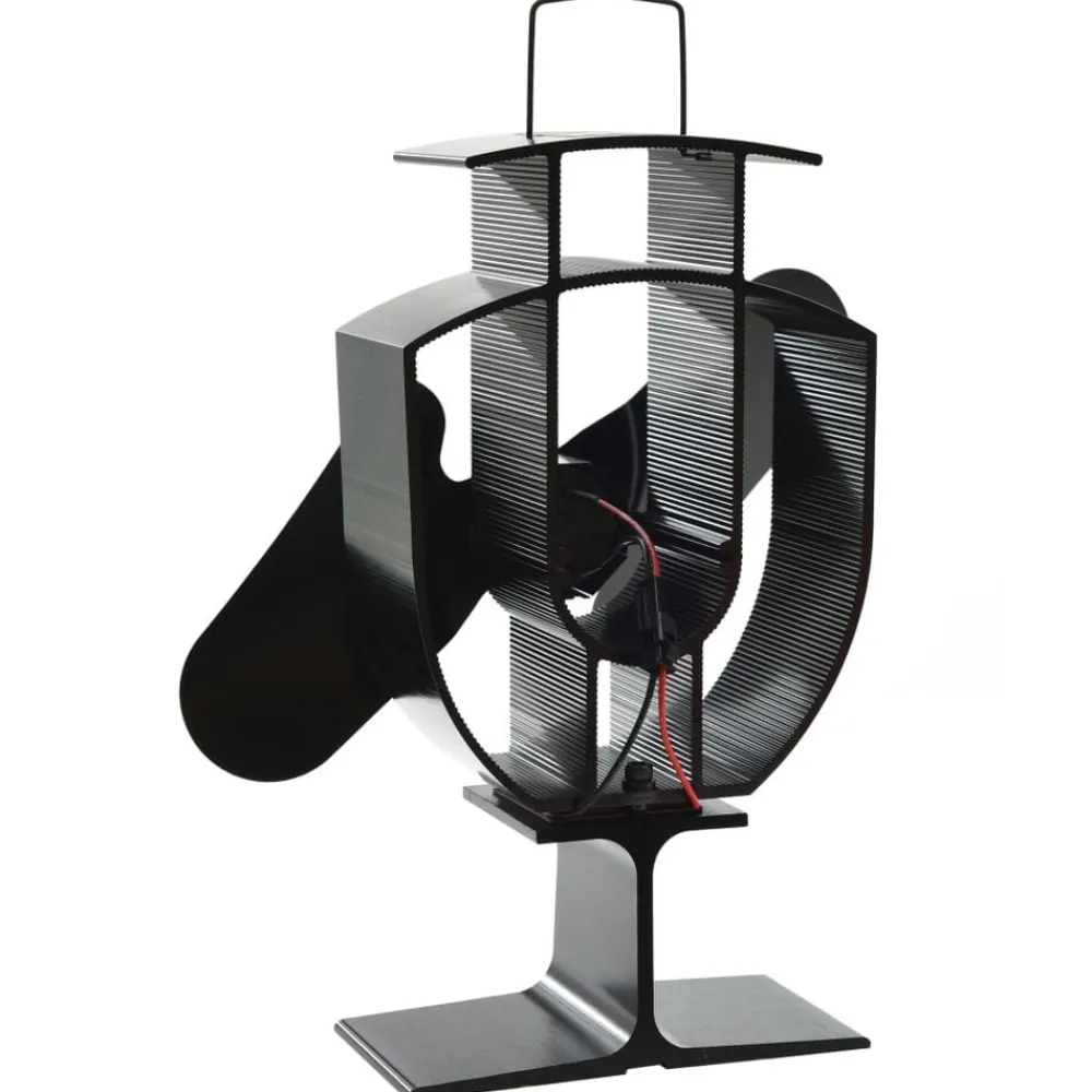 Houtkachel- & Haardaccessoires*vidaXL Kachelventilator met 2 vinnen zwart