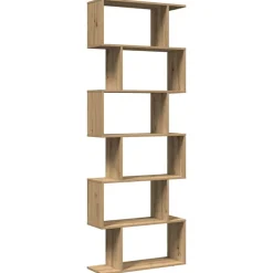 Boekenkasten & Wandplanken*vidaXL Kamerscherm / boekenkast 6-laags 70x24x193 cm hout artisanaal artisanaal eikenkleurig