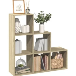 Boekenkasten & Wandplanken*vidaXL Kamerscherm / boekenkast 3-laags 99x29x99 cm hout Sonoma eiken