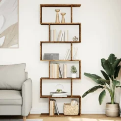 Boekenkasten & Wandplanken*vidaXL Kamerscherm / boekenkast 6-laags 70x24x193 cm hout Oud hout