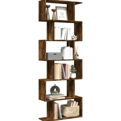 Boekenkasten & Wandplanken*vidaXL Kamerscherm / boekenkast 6-laags 70x24x193 cm hout gerookt eik Gerookt eiken