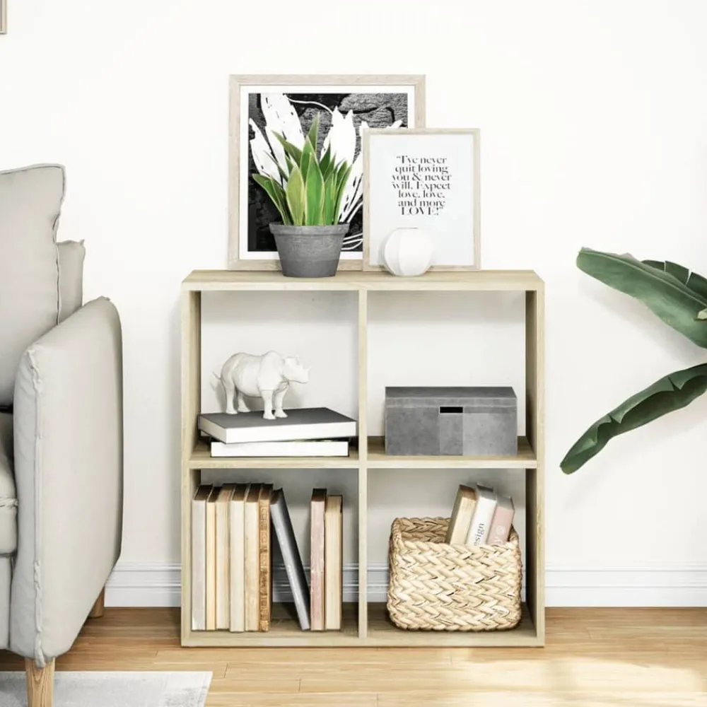 Boekenkasten & Wandplanken*vidaXL Kamerscherm / boekenkast 69,5x29x69,5 cm hout kleur Sonoma eiken