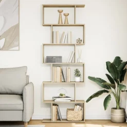 Kamerscherm / boekenkast 6-laags 70x24x193 cm hout><noscript><img width=