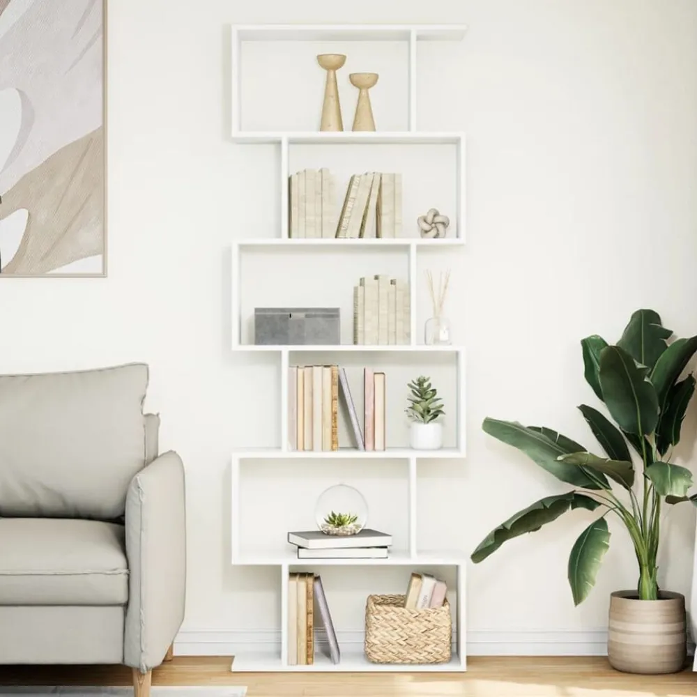 Kamerscherm / boekenkast 6-laags 70x24x193 cm bewerkt hout>vidaXL New