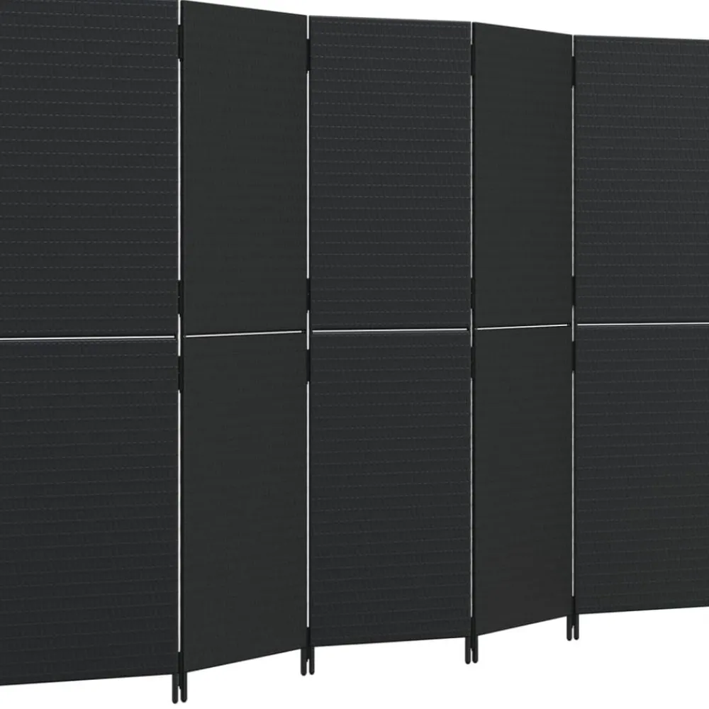 Kamerscherm 5 panelen poly rattan>vidaXL
